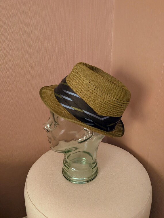 Vintage Stetson “genuine Milan” Straw Trilby – Olive/khaki  display picture 3