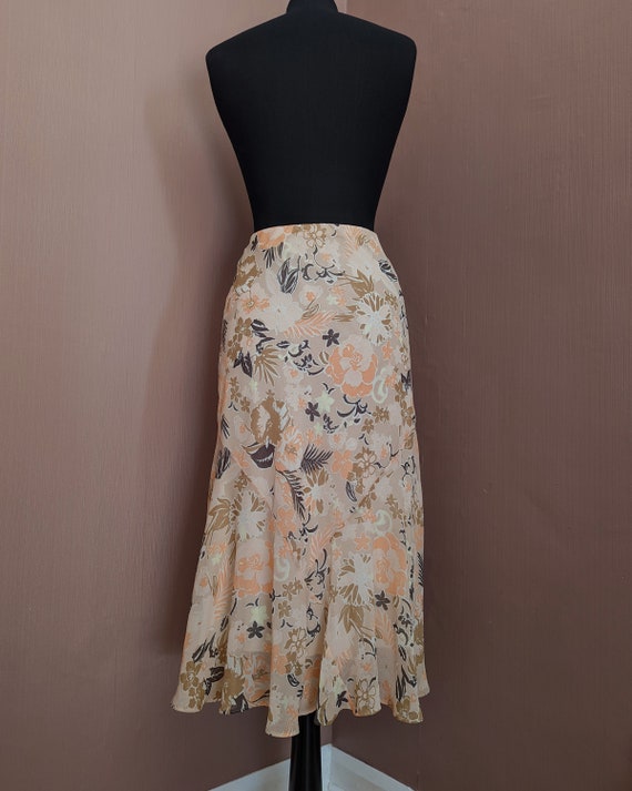 1990's floral fishtail skirt, size UK 8, floral s… - image 2