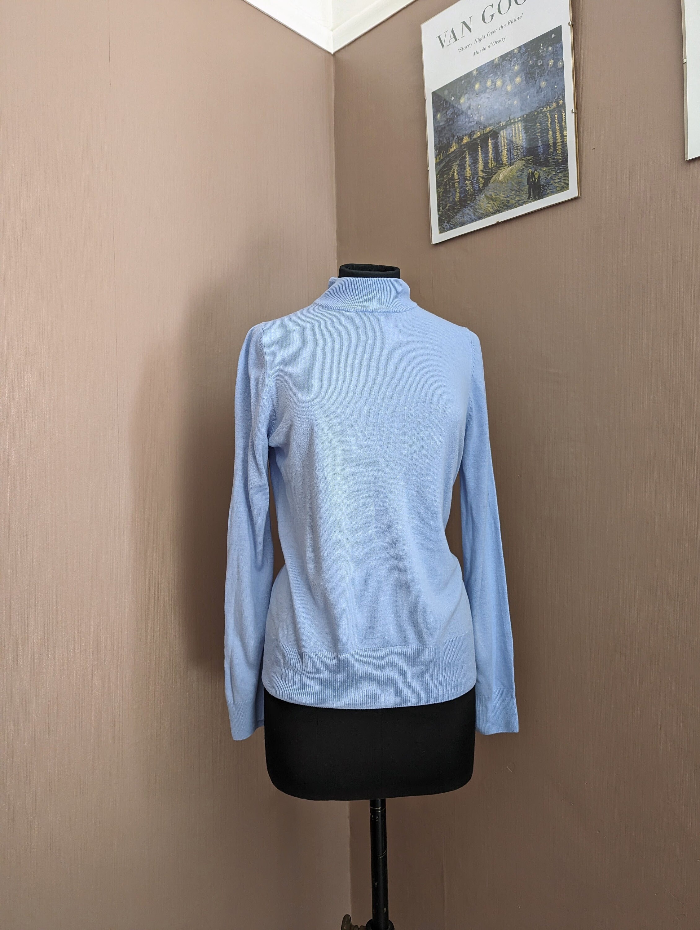 y2k lilac turtleneck jumper, size S, preppy skater
