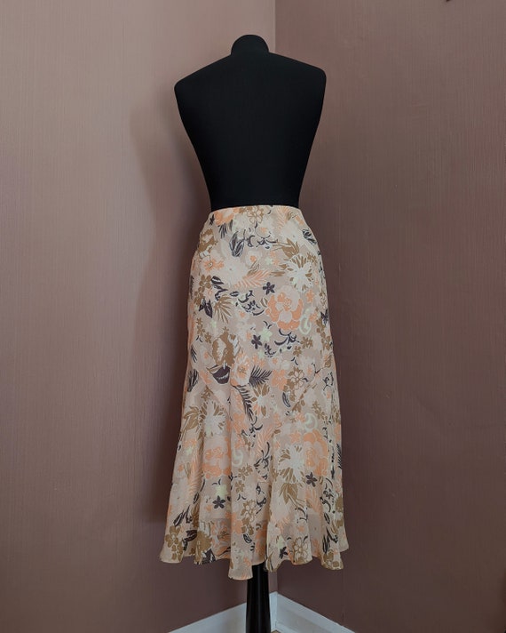 1990's floral fishtail skirt, size UK 8, floral s… - image 6