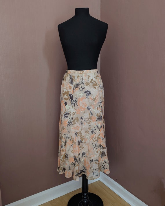 1990's floral fishtail skirt, size UK 8, floral s… - image 8