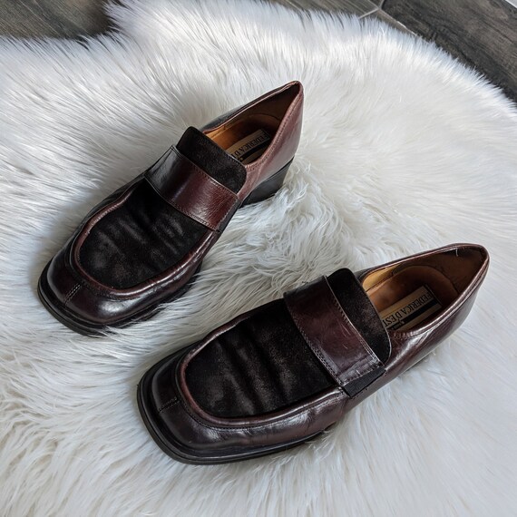 stunning brown leather chunky shoes, size UK 7/EU