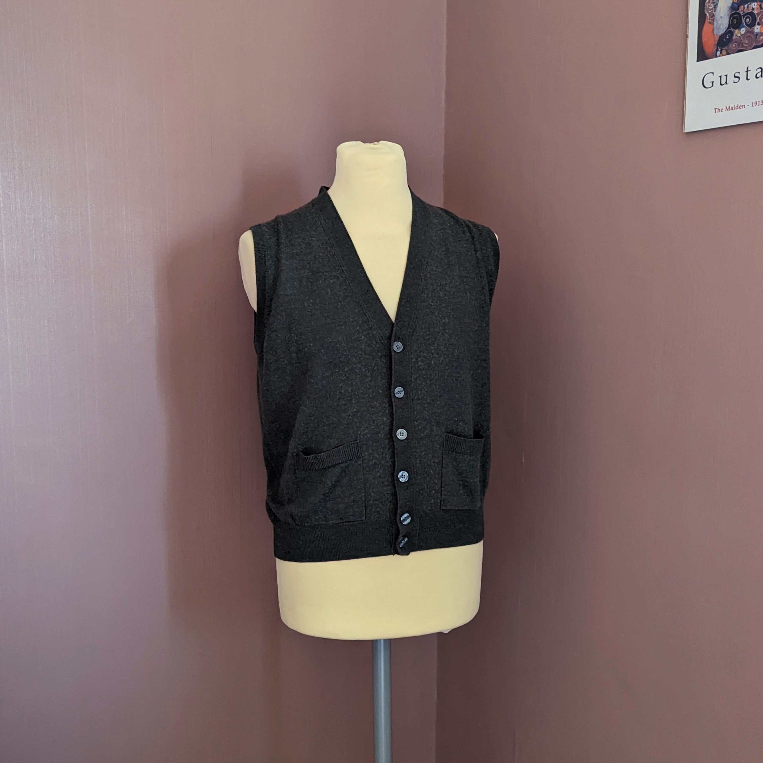 Vintage Y2k Men's Grey Sweater Vest Size L Wolsey Button - Etsy Canada