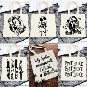 Horror Movie Reusable Tote Bags