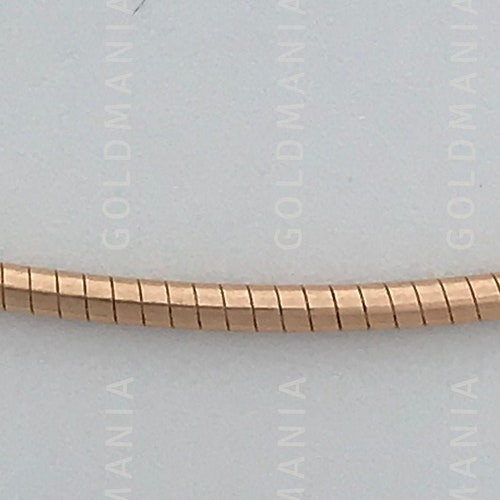 14K Solid Gold Classic Omega Chain Necklace 16 18 Etsy