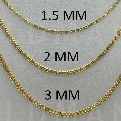 Solid 14K Yellow Gold Box Chain Necklace 13 to 30 - Etsy