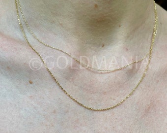 18k Thin Chain | Etsy