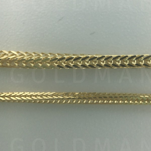 14K Solid Yellow Gold Foxtail Chain Necklace, 16" 18" 20", 0.8mm 1.0mm, Real Gold Chain, Foxtail Jewelry, Foxtail Gold Necklace, Women Chain