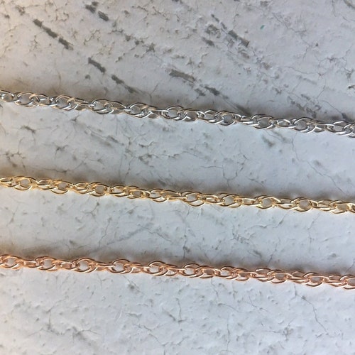 Solid 14K Gold Rope Chain Necklace 16 