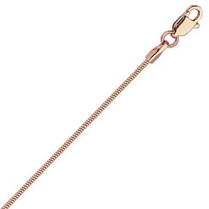May include: A rose gold snake chain necklace with a lobster clasp.