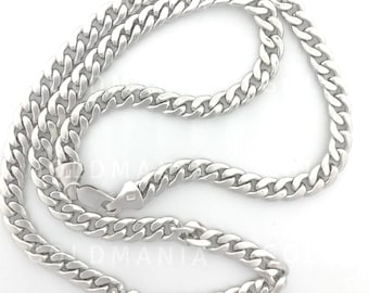 10Kホワイトゴールド マイアミキューバンリンクチェーンネックレス