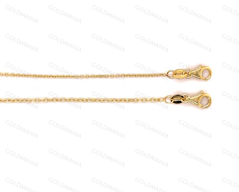 Collar con cadena de eslabones de oro amarillo macizo de 18 quilates: Joyería fina y delicada imagen 5