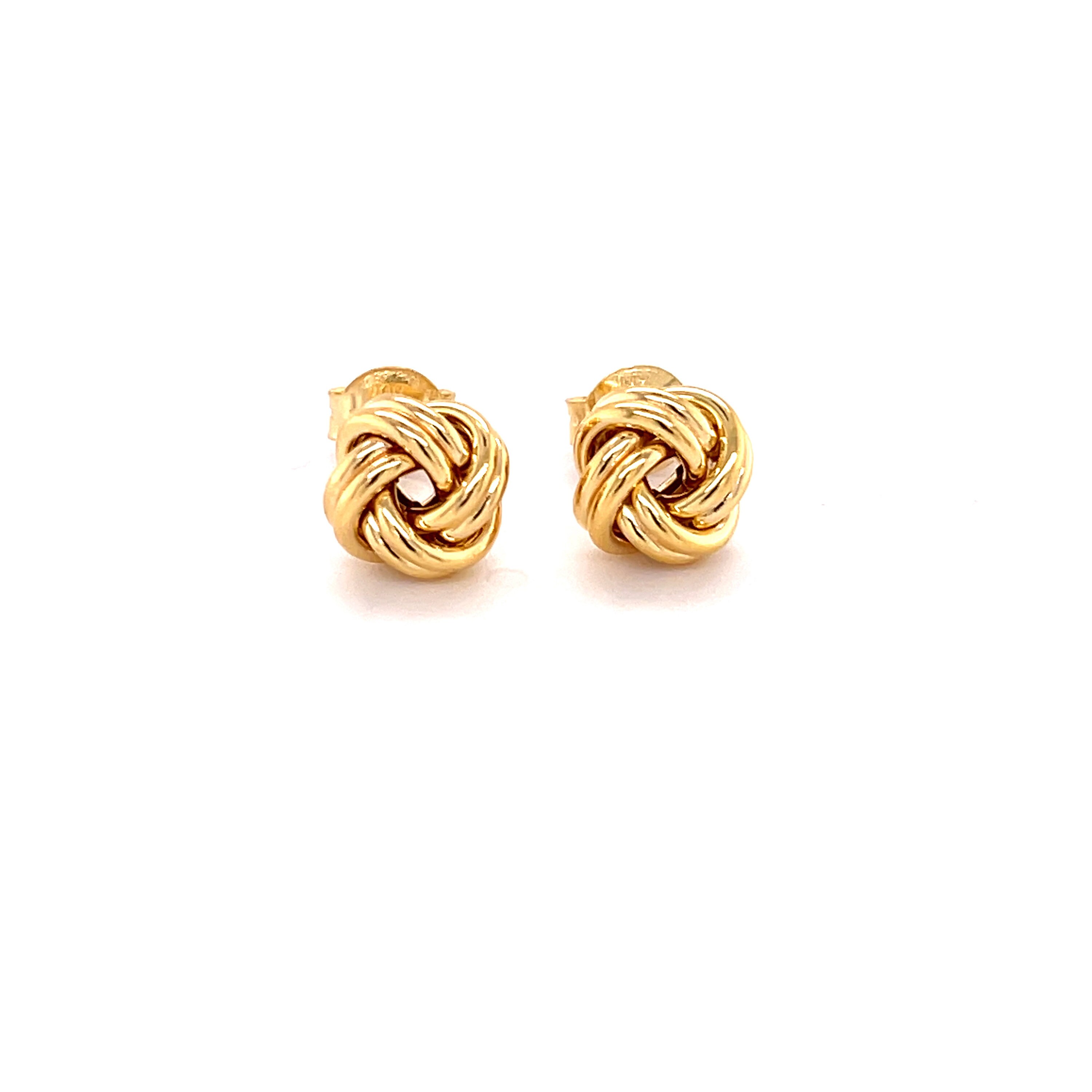 Orecchini A Perno Infinity In Oro Giallo 14K - Piccolo Simbolo Amore Infinito, Chiusura A Vite Per Donna