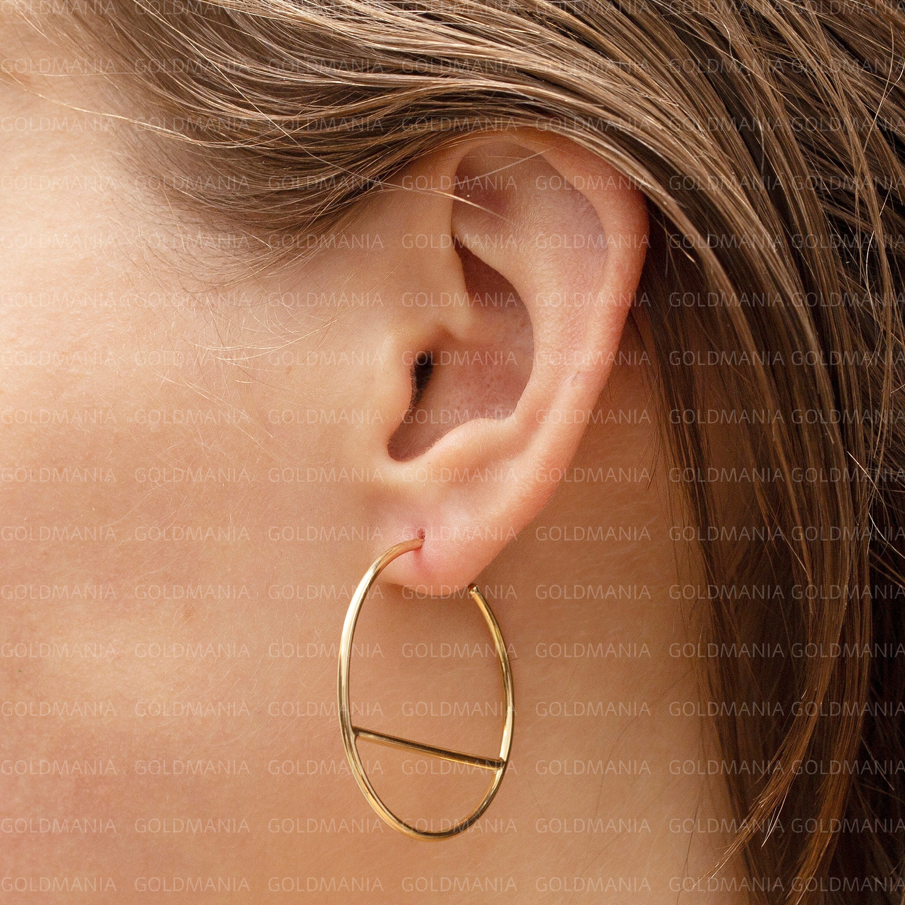 14K Yellow Gold Polished 36mm Round Endless Hoop Earrings 