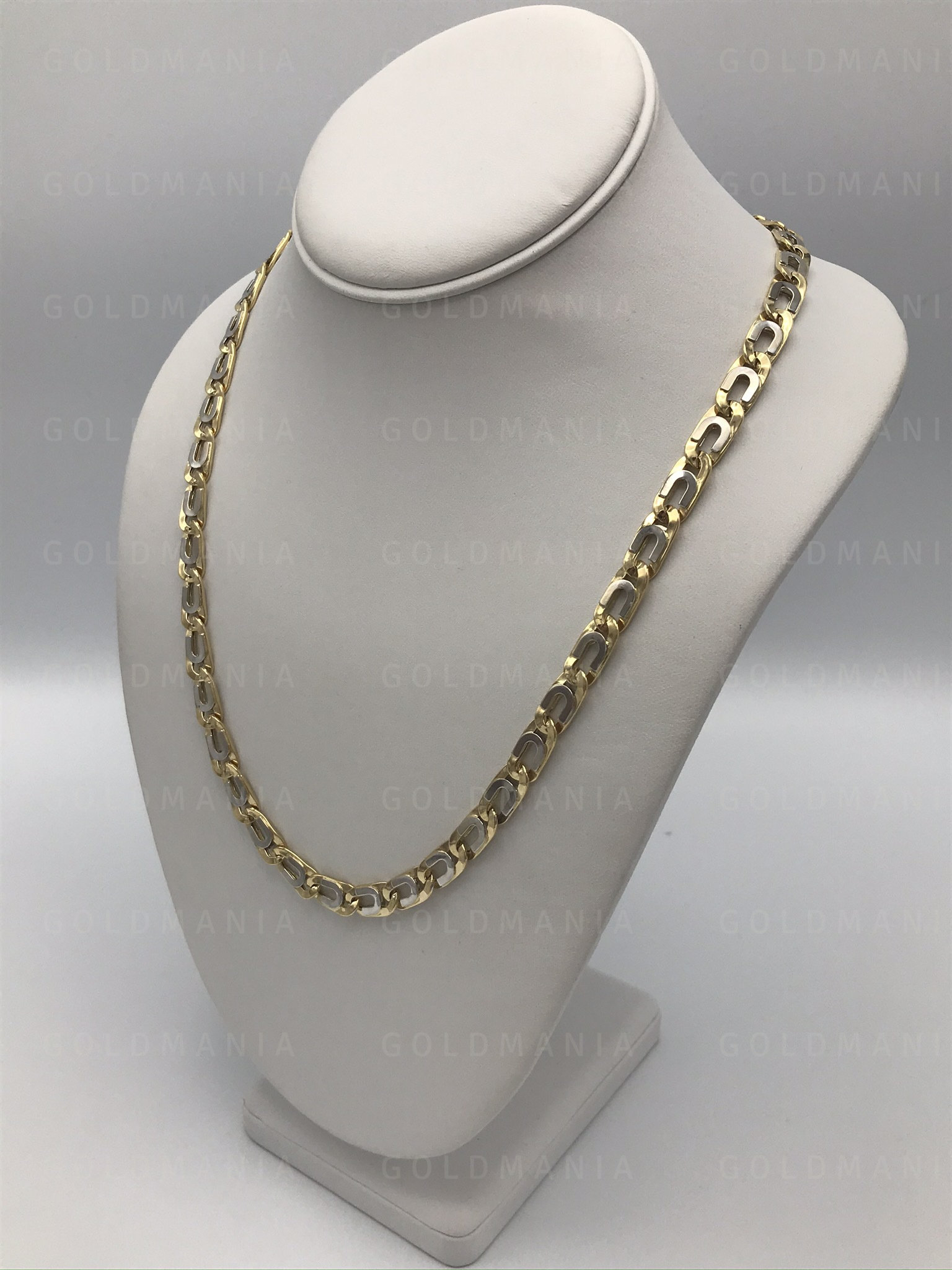 Two Tone 14K Gold HorseShoe Link Chain Necklace For Men Etsy