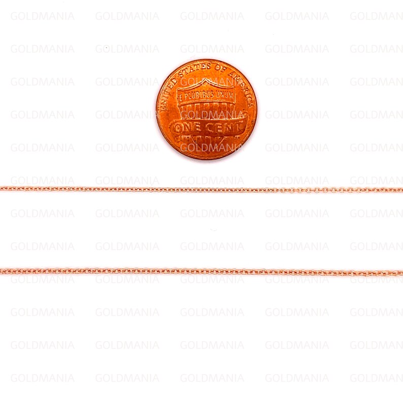 14K Solid Rose Gold Round Link Chain Necklace: Thin Real Gold 16-20” image 10