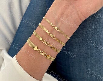 14K Yellow Gold Bismark Bracelet, 7.25