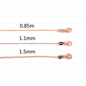 14K Solid Rose Gold Dainty Oval Cable Link Chain – Thin Gold Necklace, Real Rose Gold Jewelry for Women, Lightweight Everyday Chain