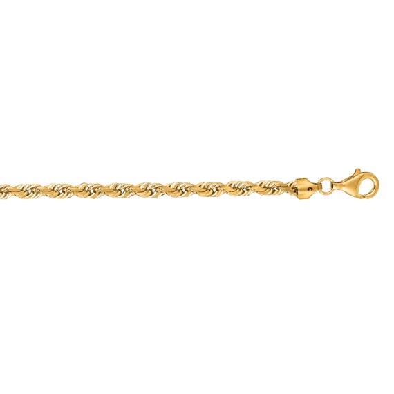 Diamond Cut Rope Chain Bracelet Yellow Gold - State St. Jewelers