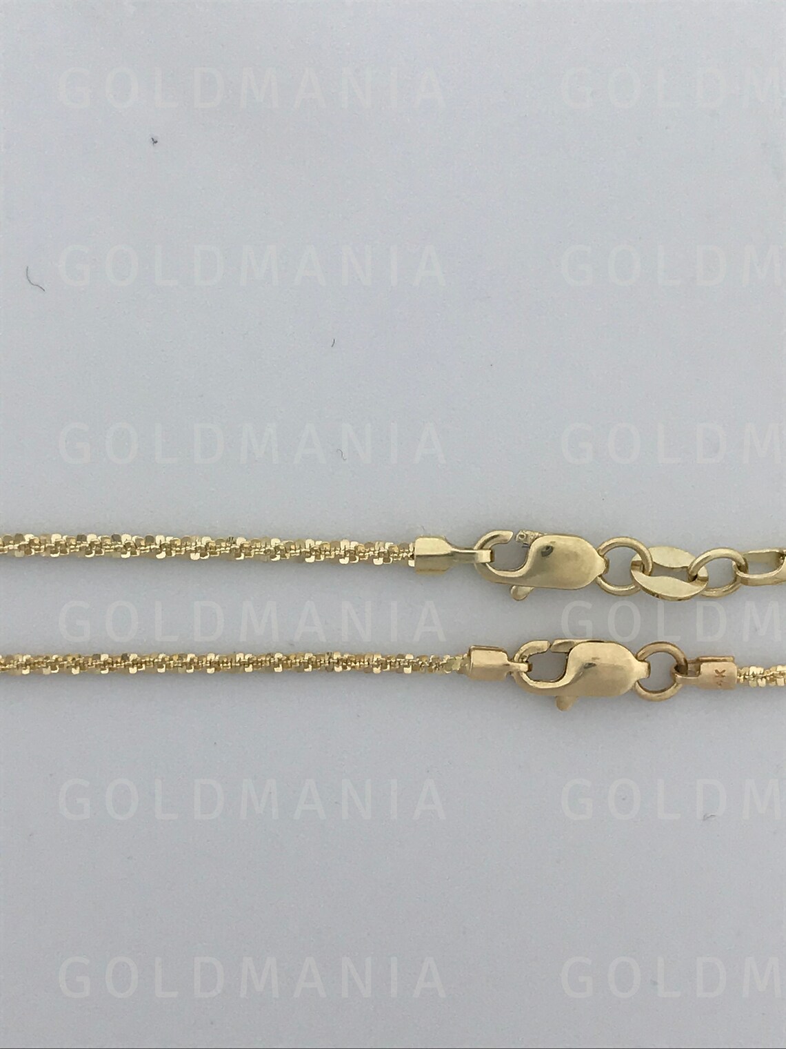 Solid 14K Yellow Gold Sparkle Rope Chain Necklace 16 Etsy