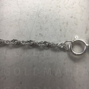 Collar de Singapur de oro blanco macizo de 14 quilates: cadena de oro auténtico de 0,8 mm a 1,7 mm imagen 7