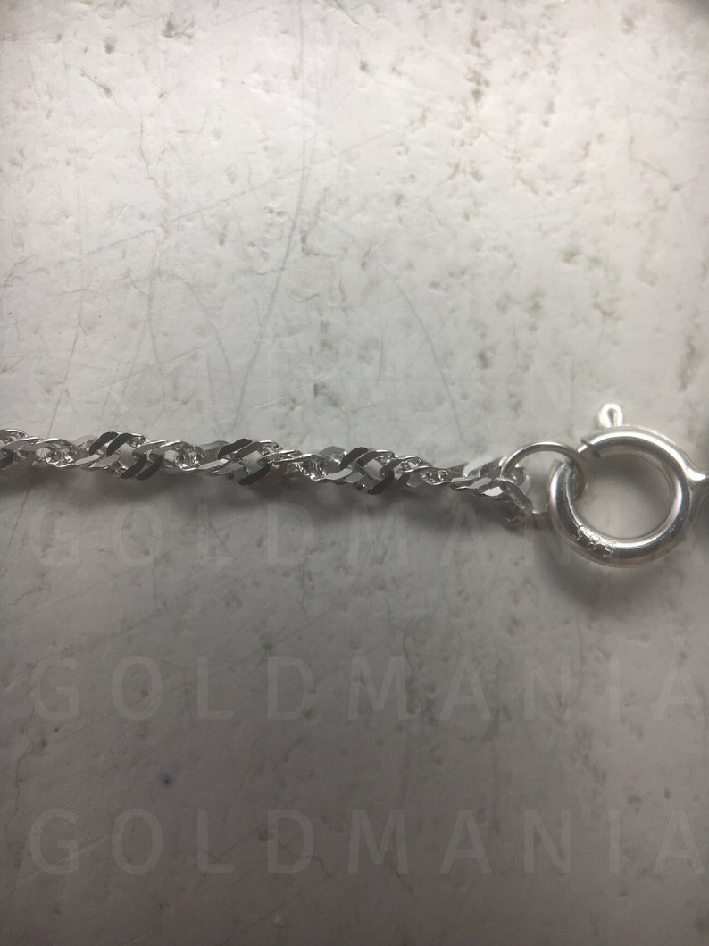 Collar de Singapur de oro blanco macizo de 14 quilates: cadena de oro auténtico de 0,8 mm a 1,7 mm imagen 7