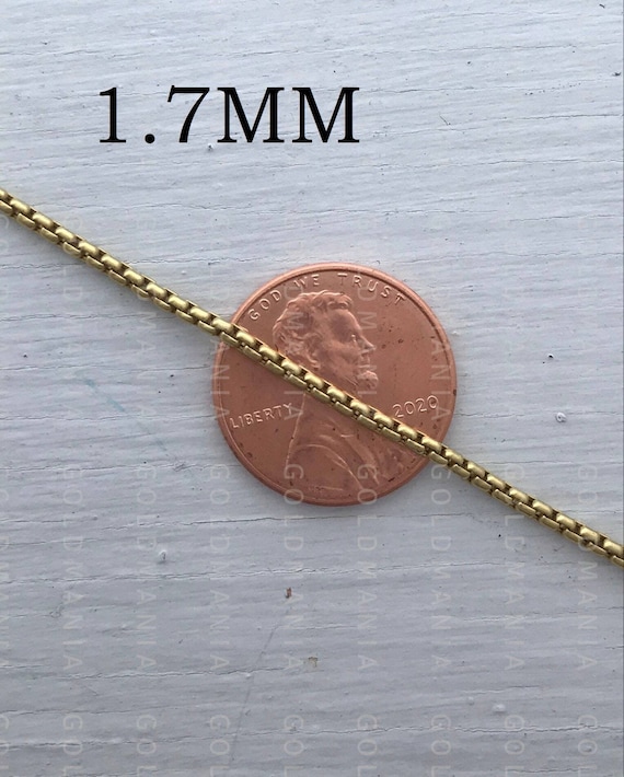 14K Solid Gold Box Kettenhalskette - 3,5 Mm Dick - Für Männer / Frauen - Österreich