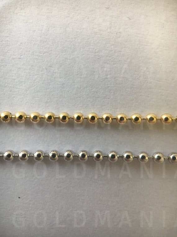 Gold Bead Chain 14K Yellow Gold / 16