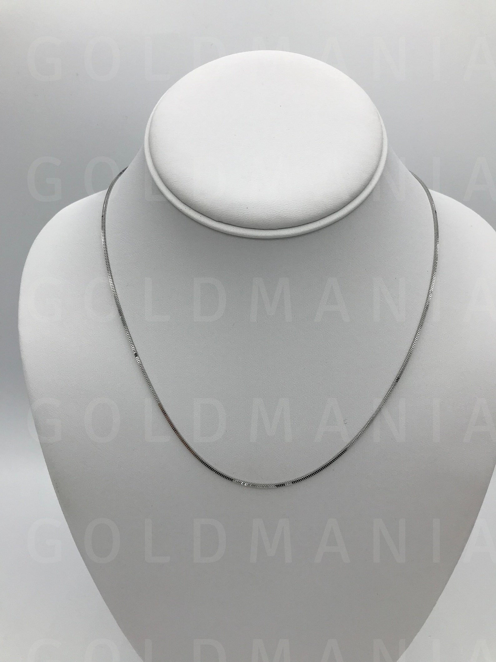 thumbnail image 2 of 14k White Gold Milano Box Necklace Chain – 18 Inch, 1.1mm, No Stone 2 of 6