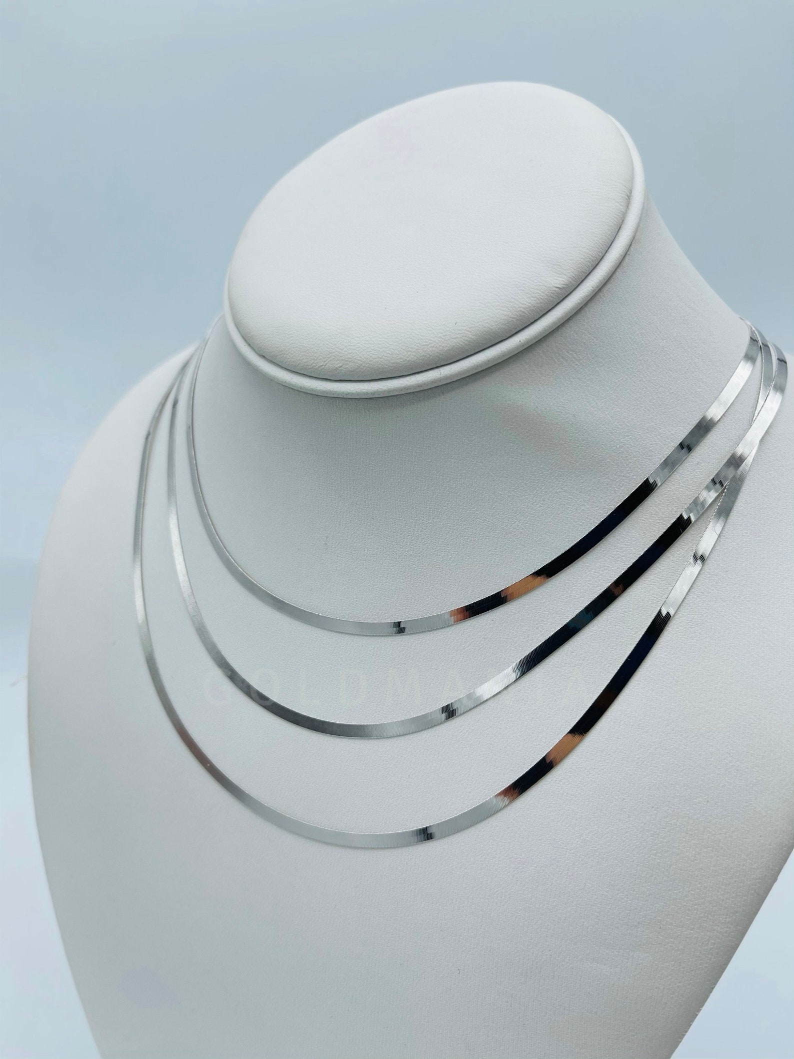 14K Solid White Gold Herringbone Necklace Chain 16 Etsy