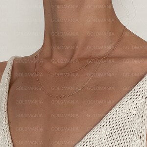14K Solid Rose Gold Round Link Chain Necklace: Thin Real Gold 16-20” image 3