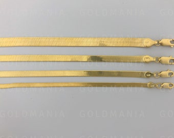 Bracciale Argento 925 Placcato Oro Catena A Spina Di Pesce Da