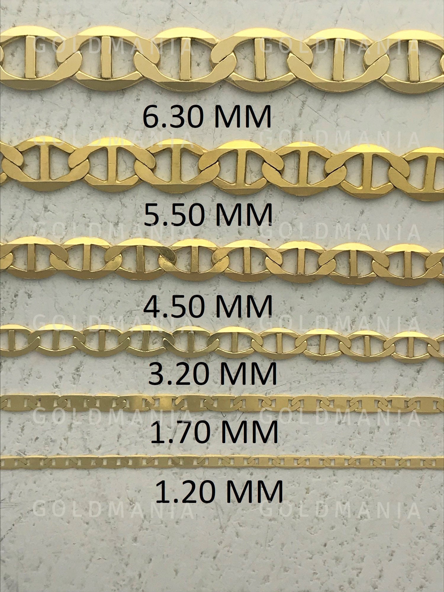 14K Solid Gold Mariner Chain Necklace 