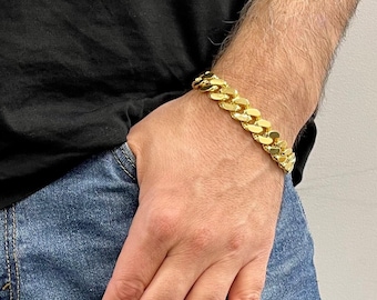 14K Yellow Gold Chunky Miami Cuban Link Bracelet - 13.5mm Thick / 8.5 Inch / 20 Gram