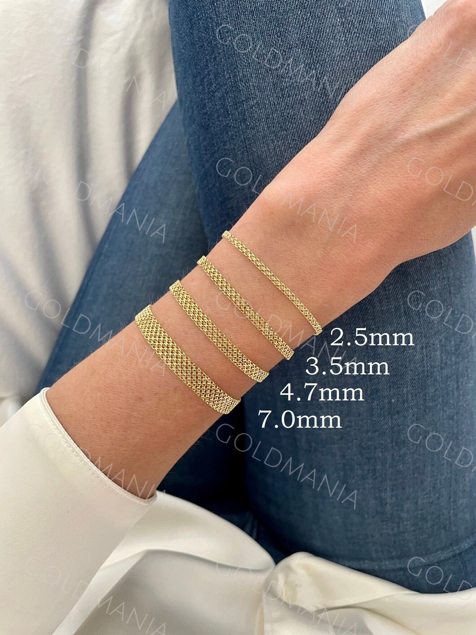 14K Yellow Gold Bismark Bracelet, 7.25