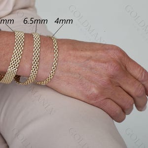 14K Yellow Gold Panther Link Bracelet, 7" Inch, 4mm 6.5mm 9mm Thick, Panther Chain Bracelet, Gold Link Bracelet, Thick Gold Bracelet, Woman