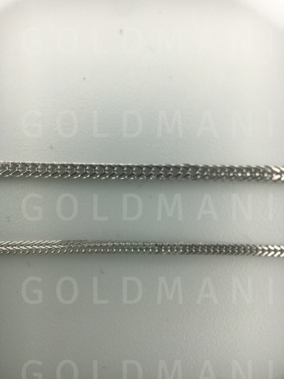 Solid 14K White Gold Foxtail Chain 
