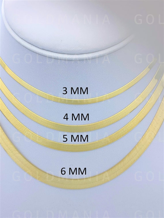 14K Solid Yellow Gold Herringbone Chain 