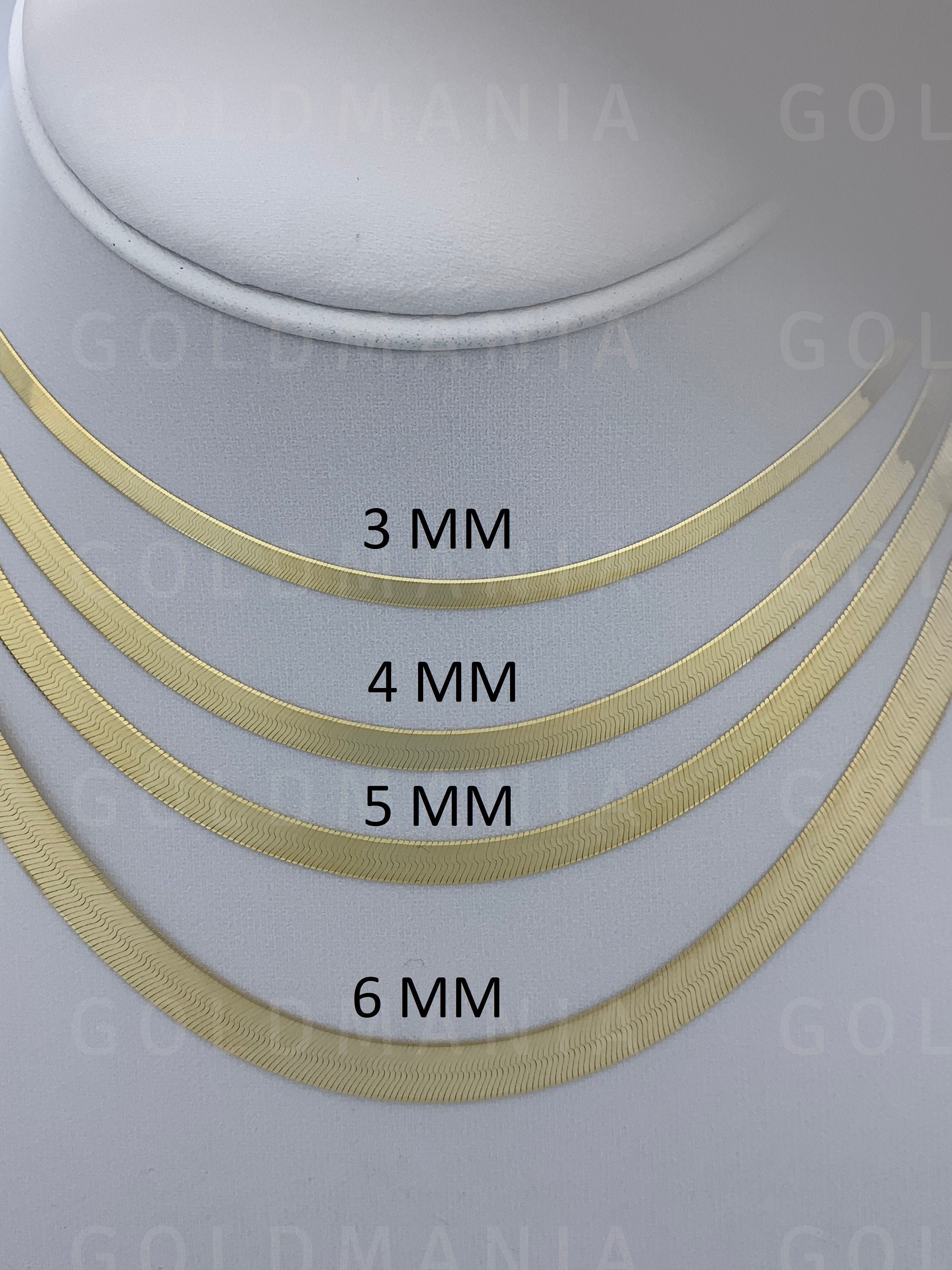 14K Solid Yellow Gold Herringbone Chain 