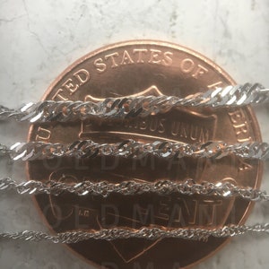 Collar de Singapur de oro blanco macizo de 14 quilates: cadena de oro auténtico de 0,8 mm a 1,7 mm imagen 9