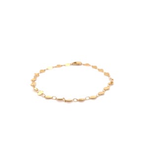 14K Yellow Gold Round Mirror Link Chain Bracelet, 7" Real Gold Bracelet image 11