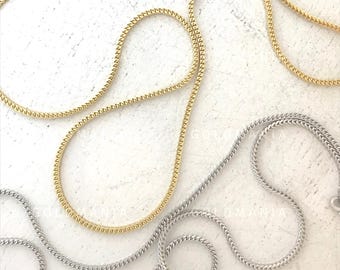 18K Solid Gold Franco Chain Necklace: 1.8mm Thick