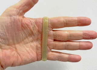 CARISSIMA Bracciale Donna Oro Giallo 9 Carati – Maglia Fantasia 6mm, Lunghezza 19cm – Made In Italy