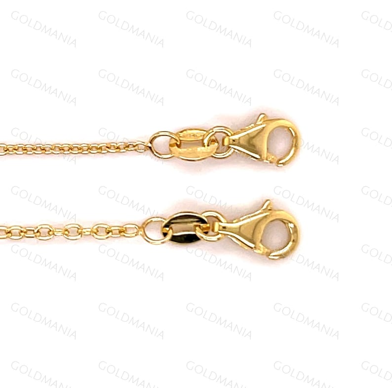 Collar con cadena de eslabones de oro amarillo macizo de 18 quilates: Joyería fina y delicada imagen 2
