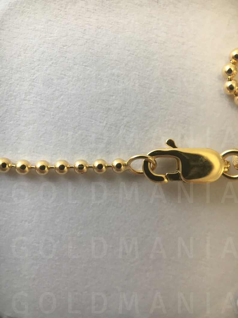 14K Solid Gold Ball Chain Necklace 16 18 1mm Etsy