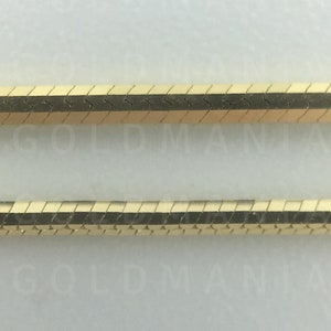 14K Solid Gold Snake Chain Necklace, 16&quot; 18&quot; 20&quot; 24&quot; Inch, 0.8 mm 1 mm Thick, Real Gold Chain, Octagonal Snake Chain, Thin Gold Chain, Women