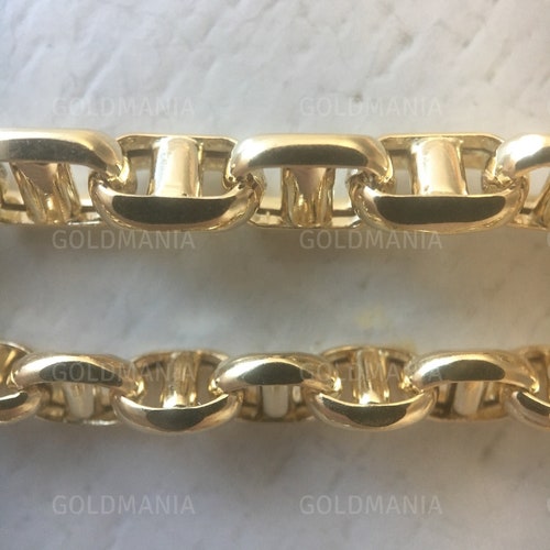 14K Yellow Gold Anchor Chain Necklace 