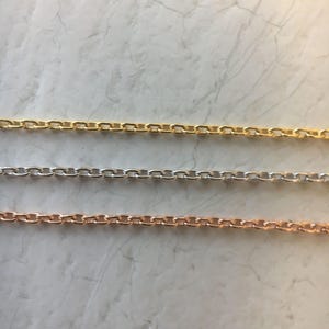14K Solid Gold Thin Cable Link Chain Necklace, Real Gold Necklace, 14K Yellow White Rose Gold, Dainty Gold Chain, Women Gold Chain
