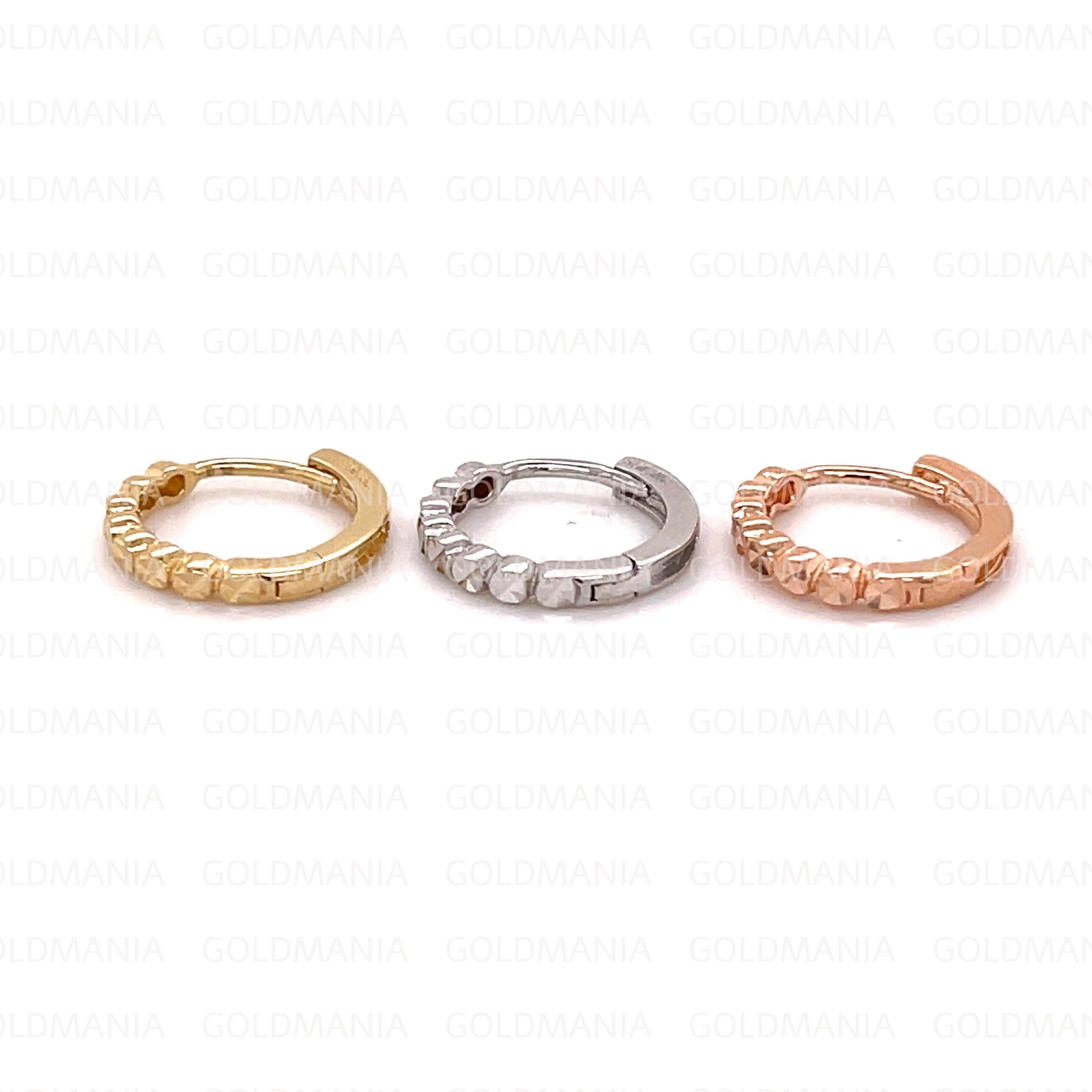 Ohrringe Silber 925 14K Weißgold-Huggies – Kleine, Gewölbte Creolen, 2 Mm Schmal, Made In Italy Para Hombre