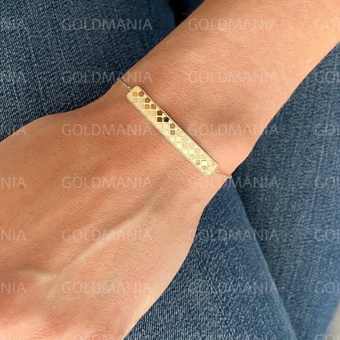 Yellow 14k 585 gold Monaliza hollow bracelet cb002y